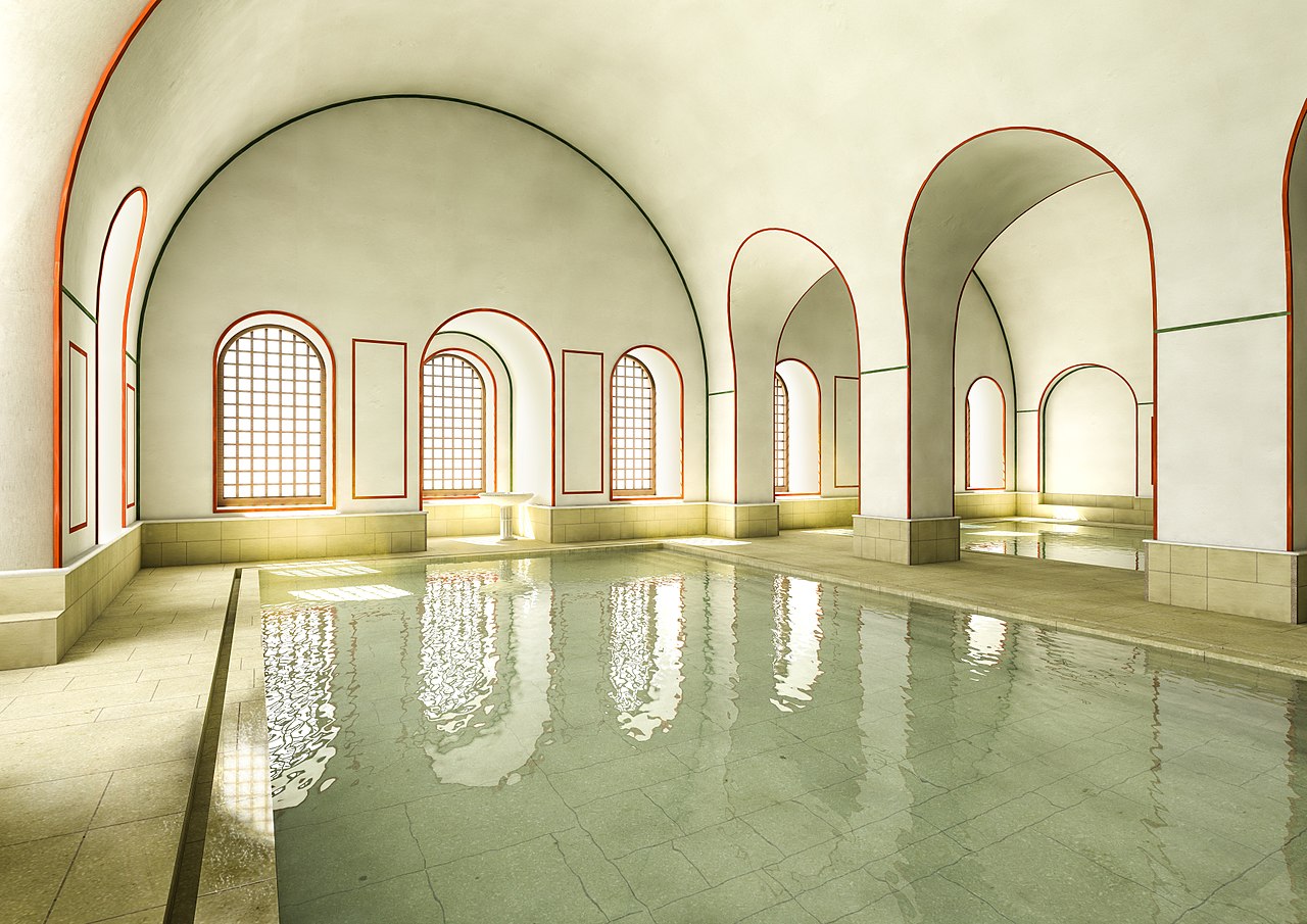 Reconstitution 3D de la salle des piscines chaudes des thermes de Chassenon